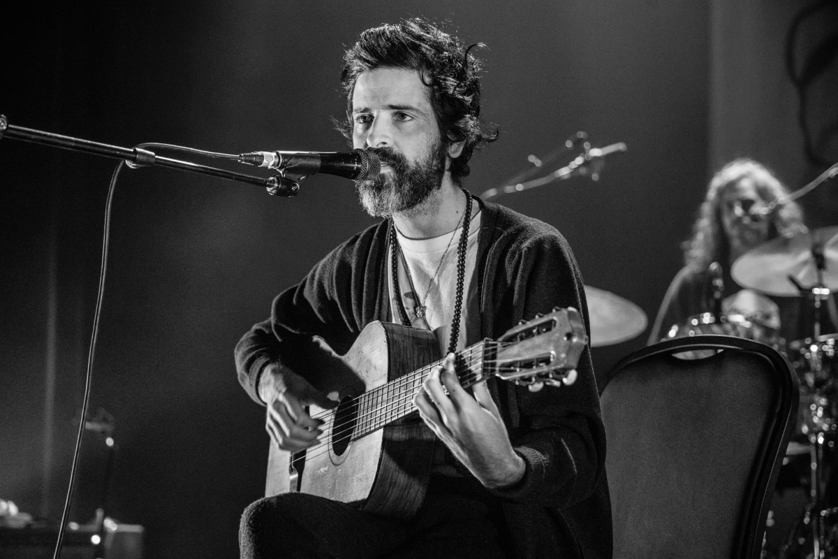 Devendra Banhart on stage at Corona Theatre in Montreal, Canada